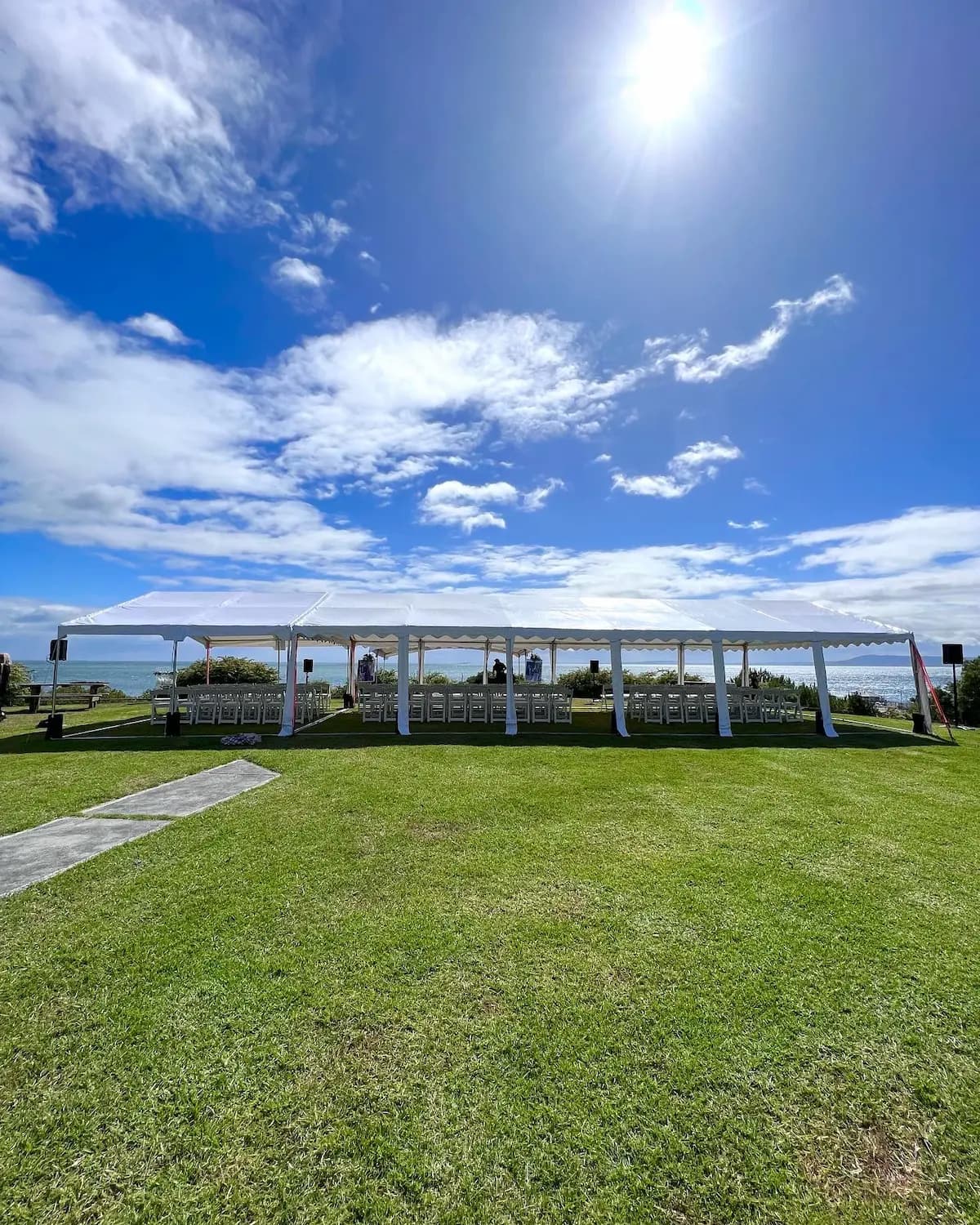 Dance floor set up inside a marquee for a celebration