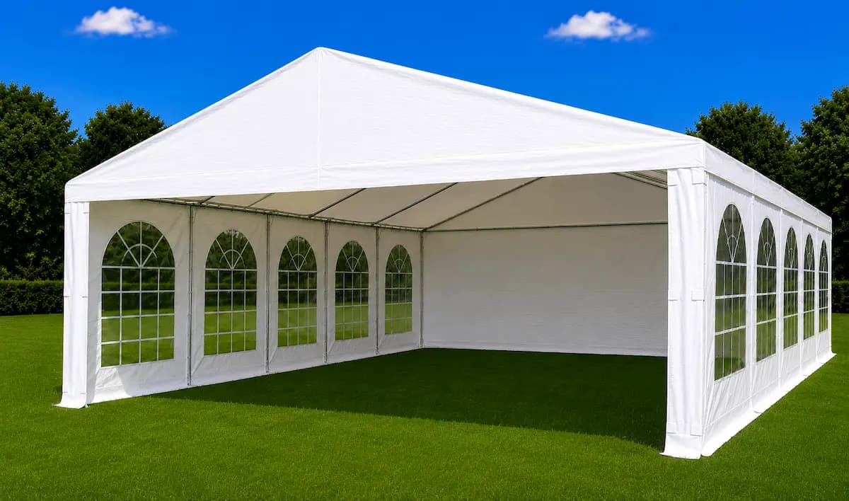 10 metre by 5 metre white event marquee for hire in Melbourne