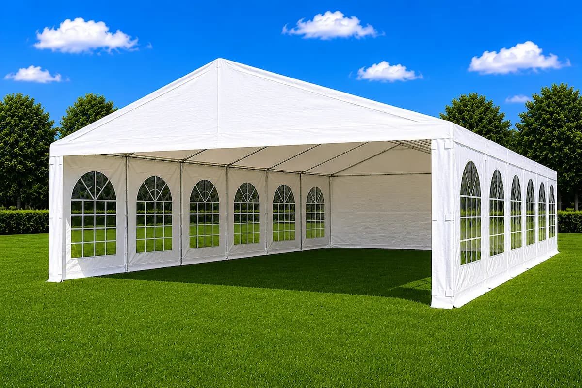 12 metre by 5 metre white event marquee for hire in Melbourne