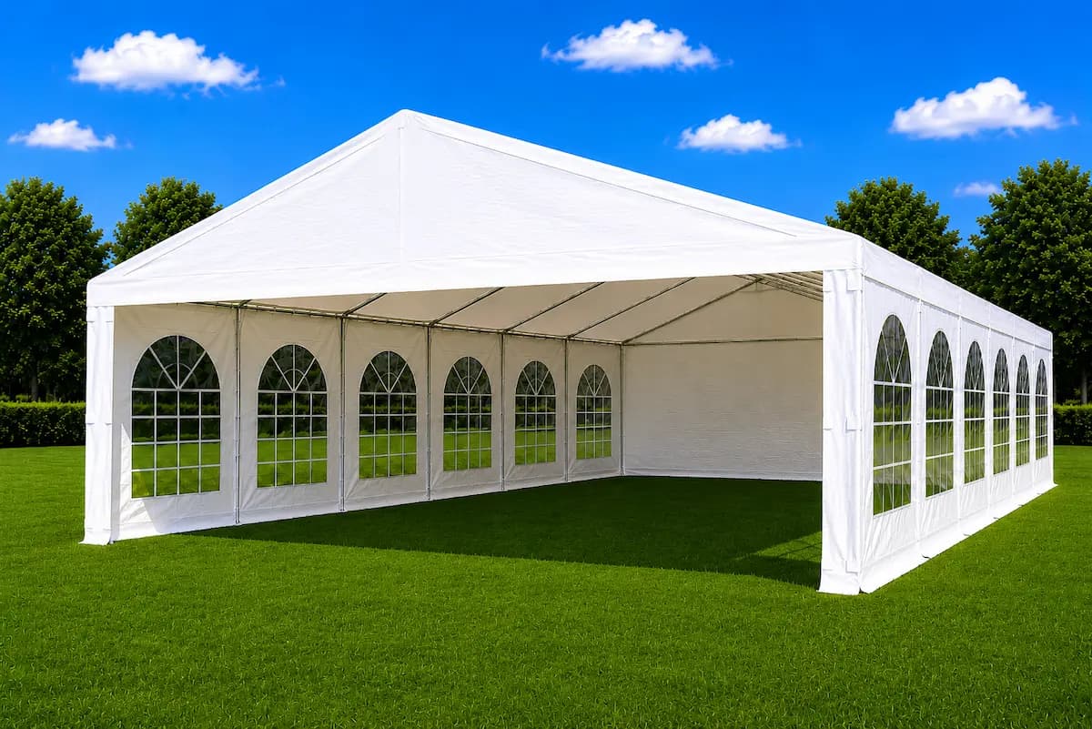 12 metre by 6 metre white event marquee for hire in Melbourne