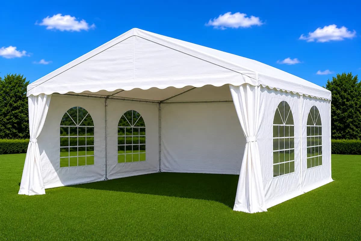 4 metre by 5 metre white event marquee for hire in Melbourne