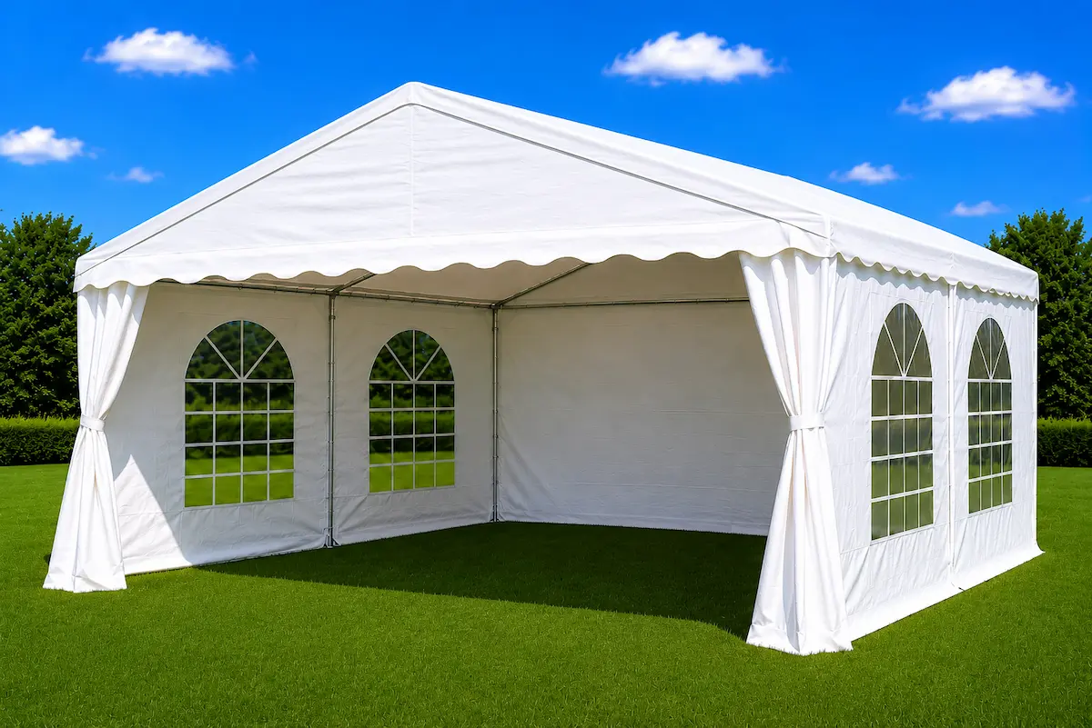 4 metre by 6 metre white event marquee for hire in Melbourne