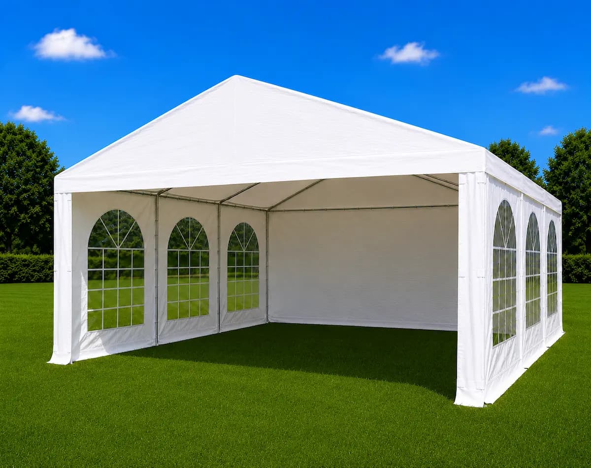 6 metre by 6 metre white event marquee for hire in Melbourne