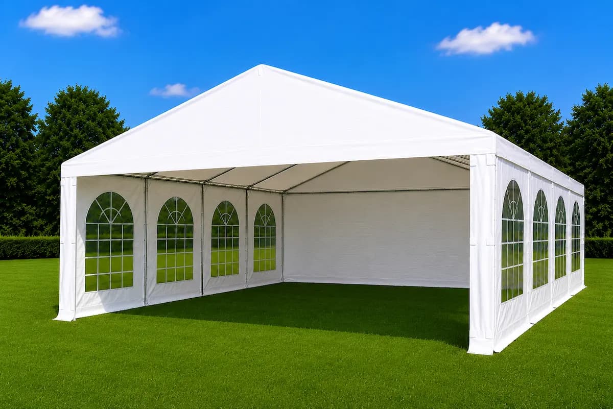 8 metre by 5 metre white event marquee for hire in Melbourne