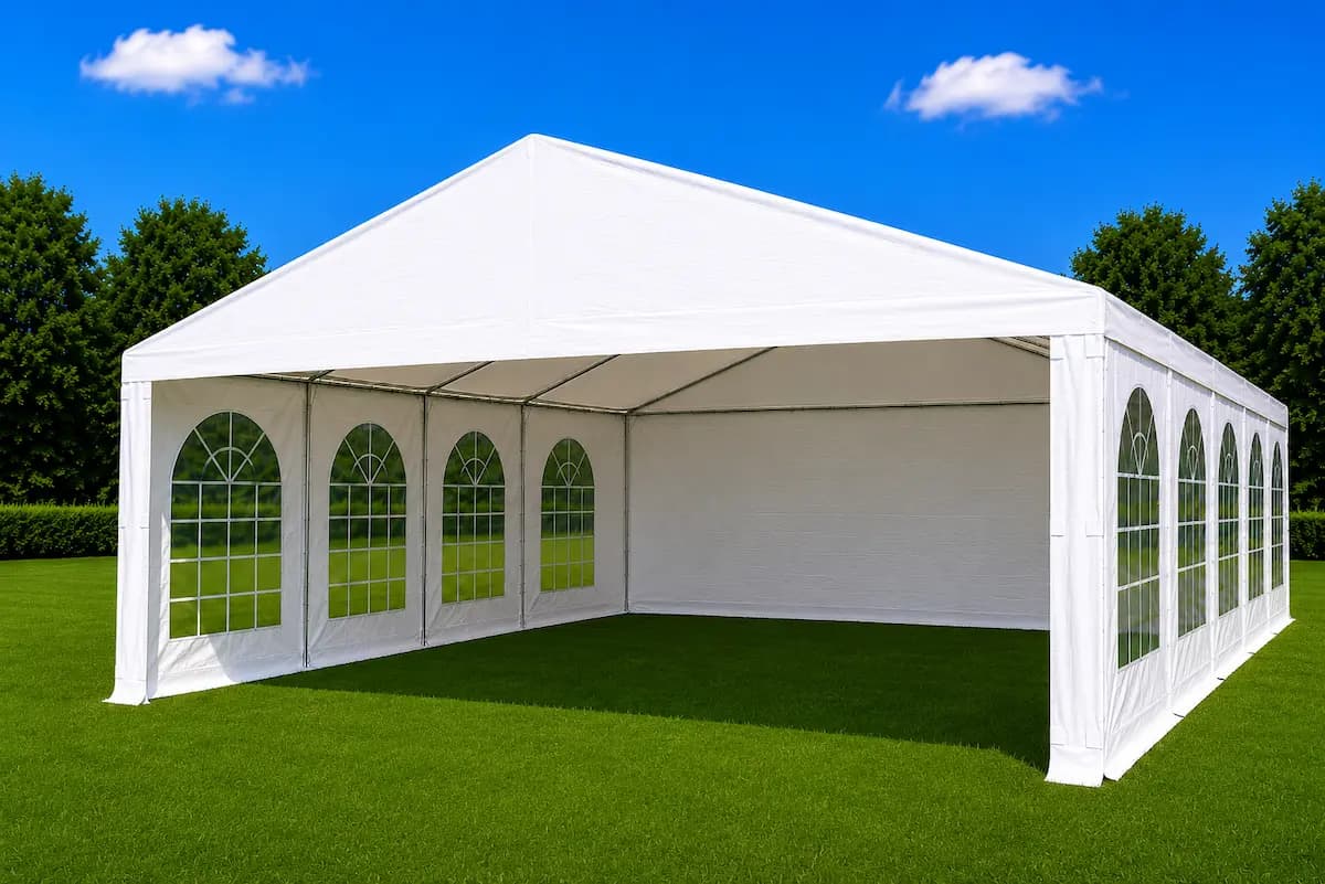 8 metre by 6 metre white event marquee for hire in Melbourne